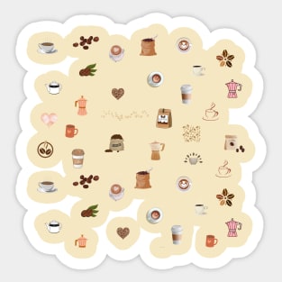 Coffee pattern Sticker